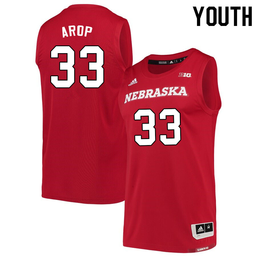 Youth #33 Akol Arop Nebraska Cornhuskers College Basketball Jerseys Sale-Scarlet - Click Image to Close